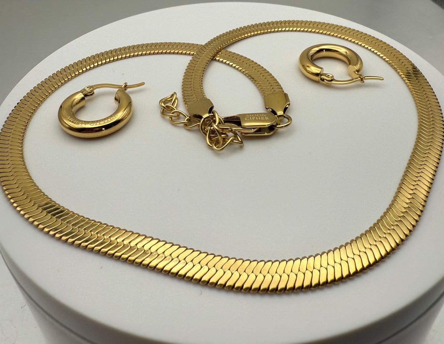 Moon Cipher Duo (Necklace + Hoops)