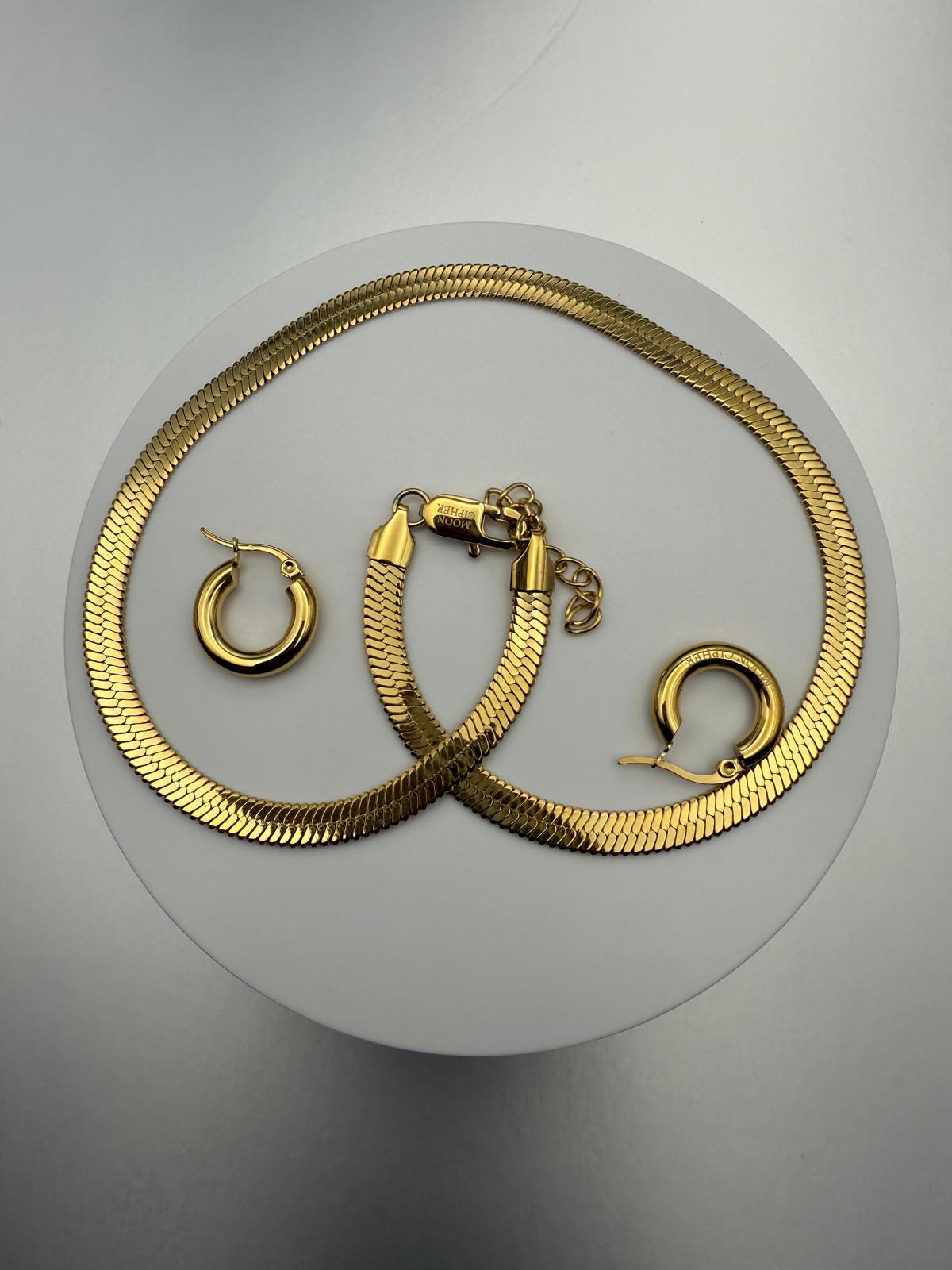 Moon Cipher Duo (Necklace + Hoops)