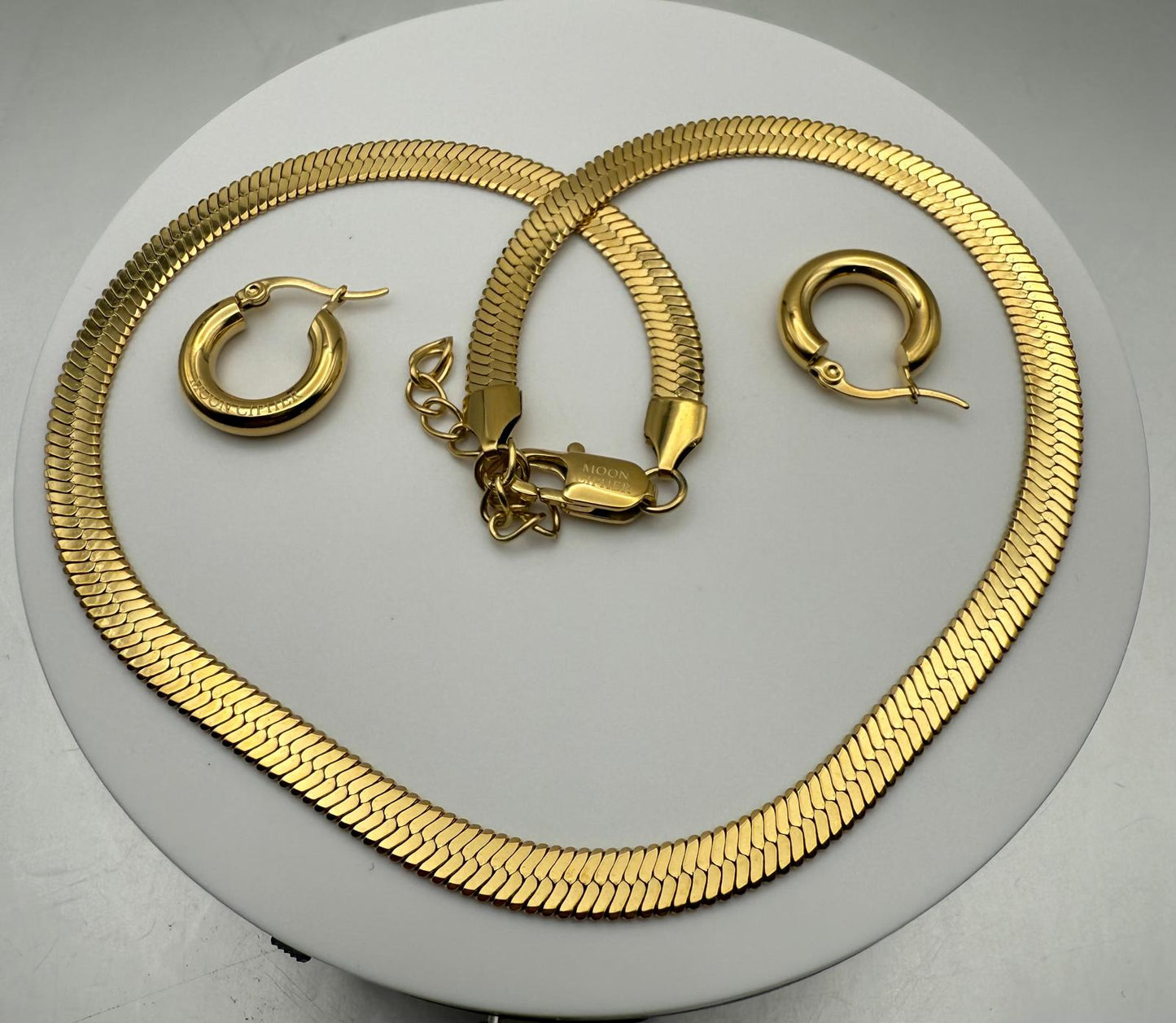 Moon Cipher Duo (Necklace + Hoops)