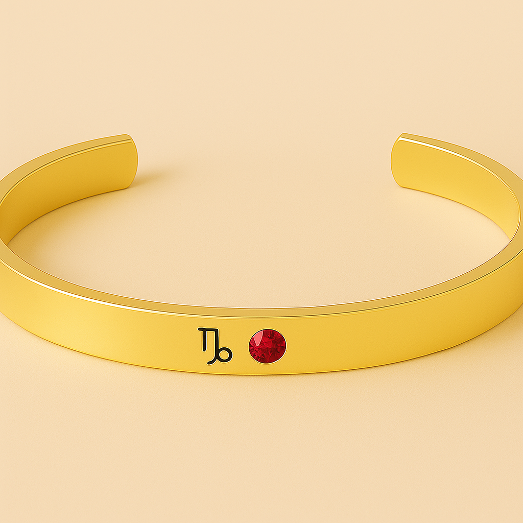 Zodiac & Birthstone Bracelet (Moon Cipher Cuff)