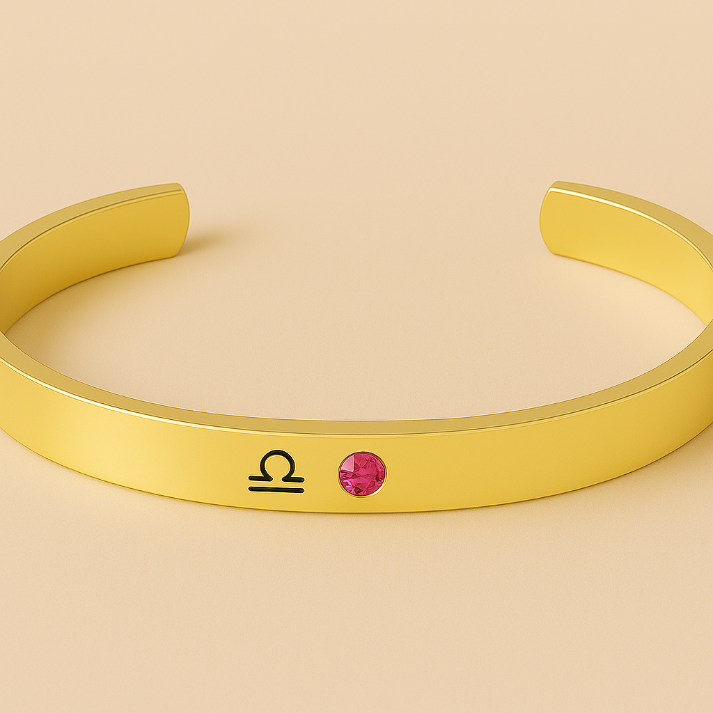 Zodiac & Birthstone Bracelet (Moon Cipher Cuff)