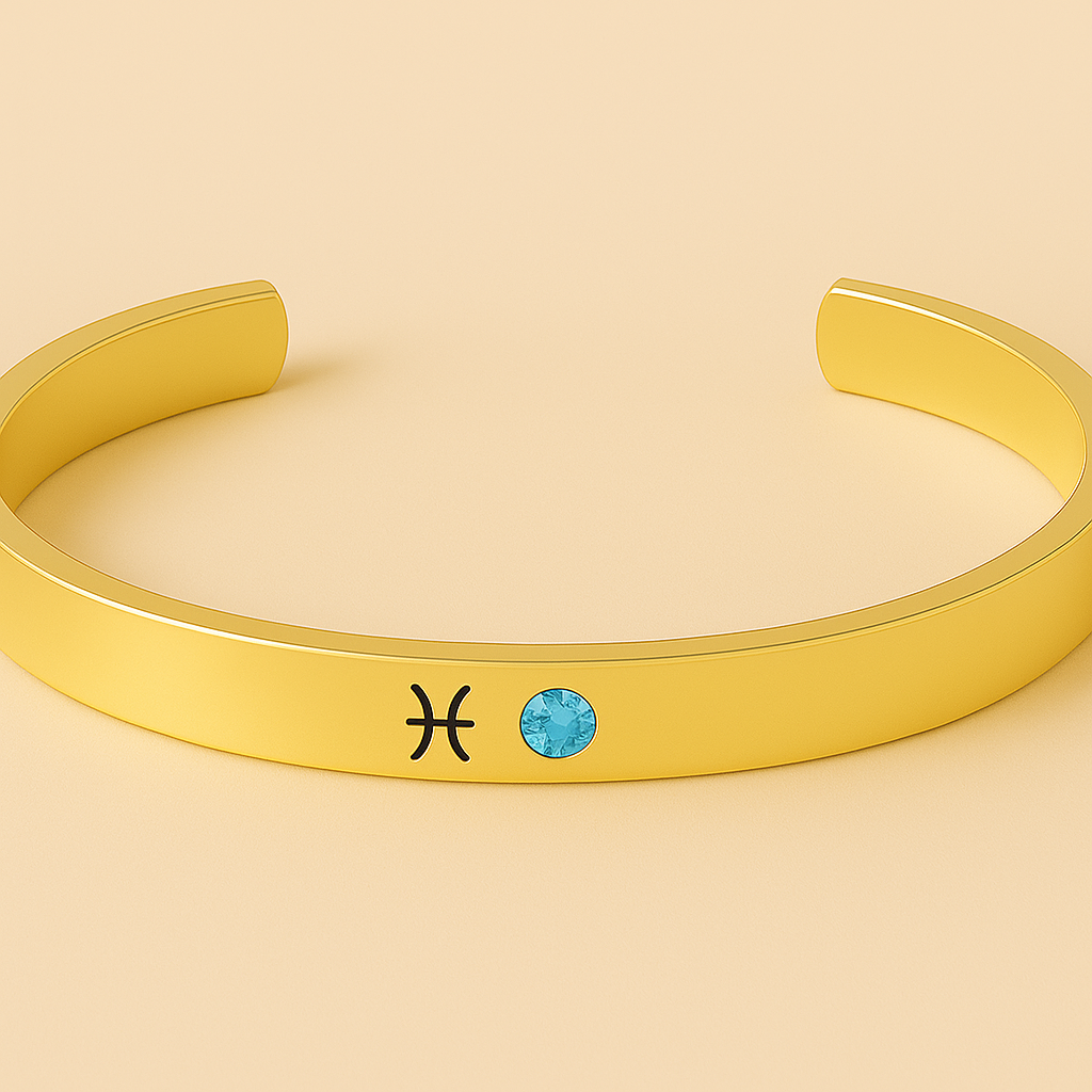 Zodiac & Birthstone Bracelet (Moon Cipher Cuff)