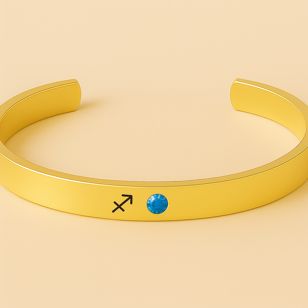Zodiac & Birthstone Bracelet (Moon Cipher Cuff)