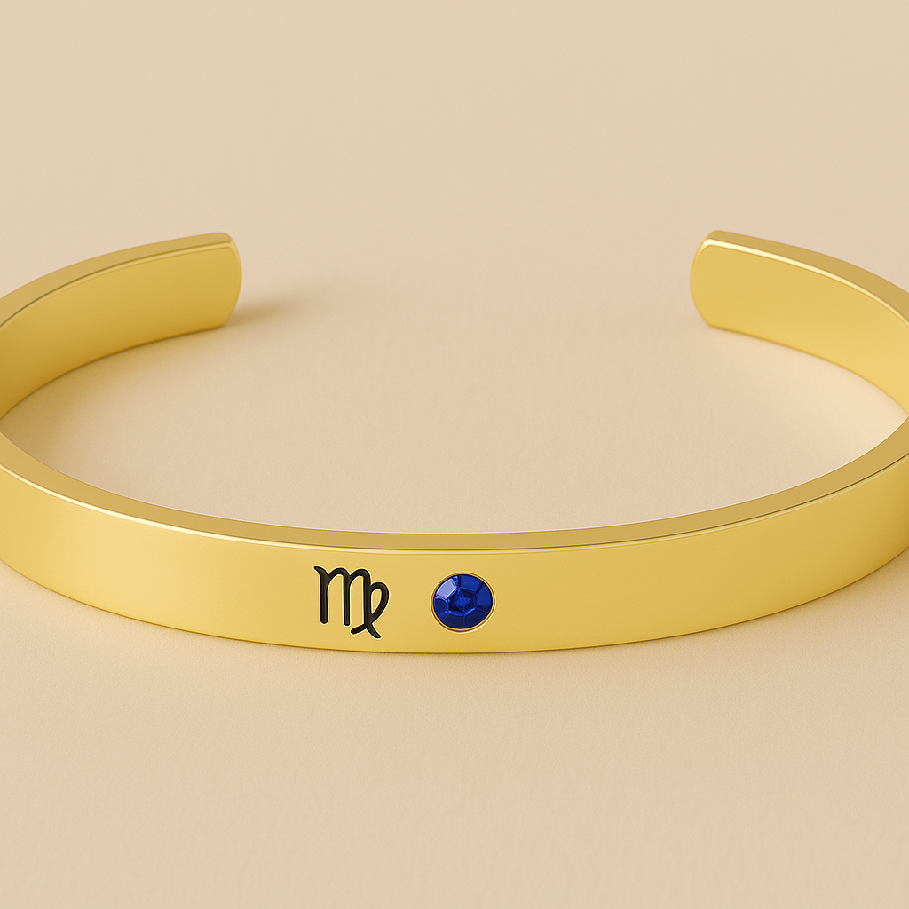 Zodiac & Birthstone Bracelet (Moon Cipher Cuff)