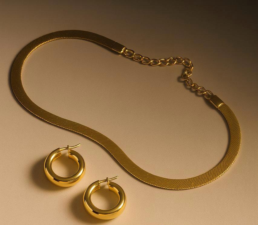 Moon Cipher Duo (Necklace + Hoops)
